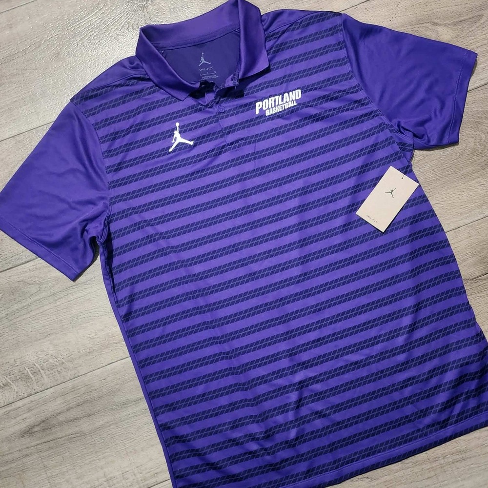 Jordan Brand University of Portland Basketball Dri-FIT Polo Shirt Mens Large New